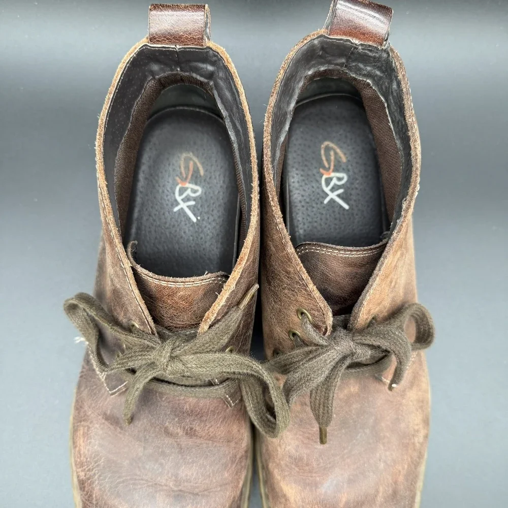 GBX Men's Brown Leather Lace-Up Ankle Chukka Boots Size‎ 12